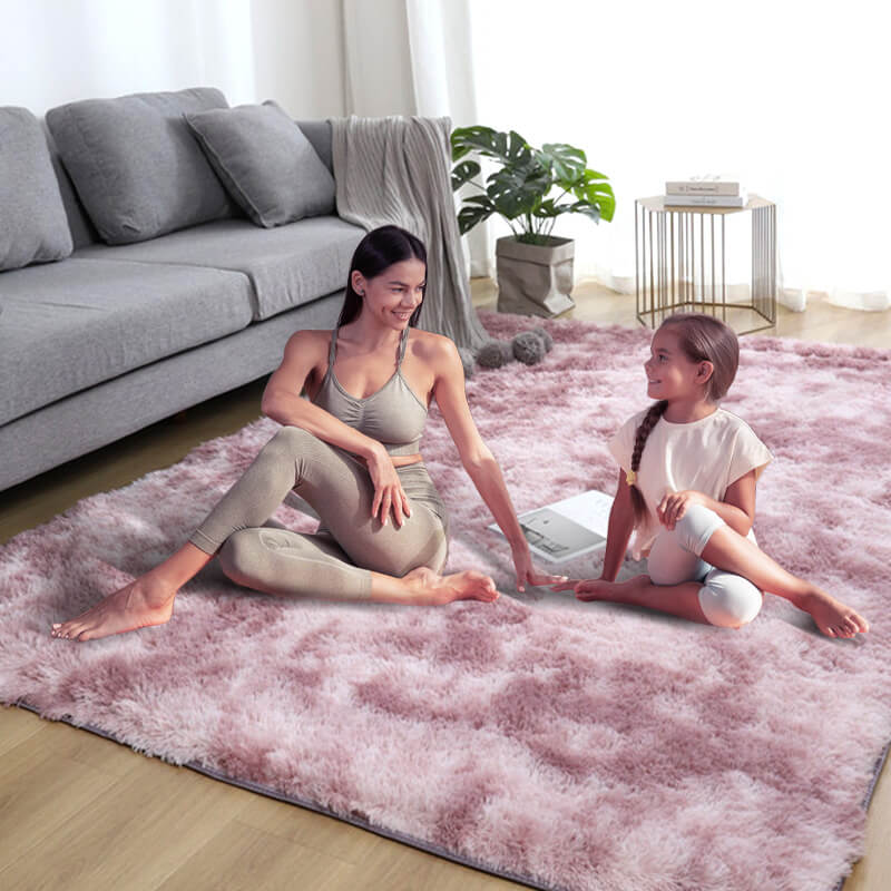 🧶Plush Vloermat Met Kleurverloop - Hoogdichte Faux Fur & Antislip: Perfect Voor Woonkamer/Slaapkamer (Veilig Voor Kinderen!)