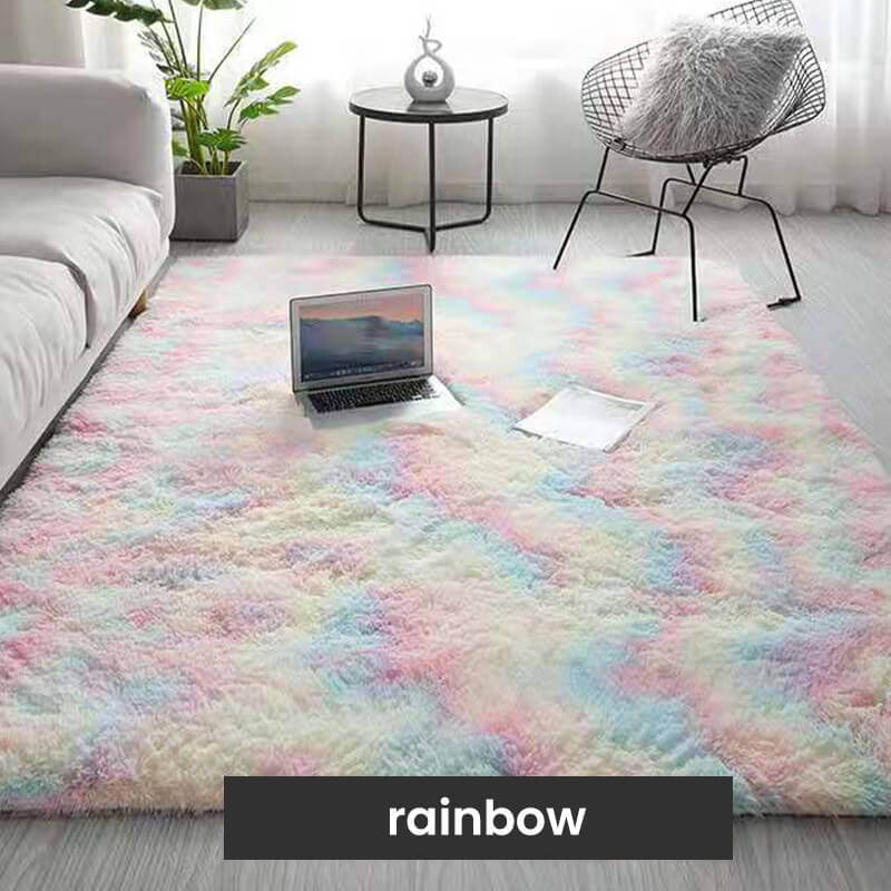 🧶Plush Vloermat Met Kleurverloop - Hoogdichte Faux Fur & Antislip: Perfect Voor Woonkamer/Slaapkamer (Veilig Voor Kinderen!)
