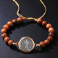Unisex verstelbare houten kralenarmband van Sint-Benedictus