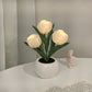 LED Tulp Nachtlamp - Bloem Tafellamp met 3 Takken USB Decoratief Licht