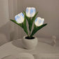 LED Tulp Nachtlamp - Bloem Tafellamp met 3 Takken USB Decoratief Licht