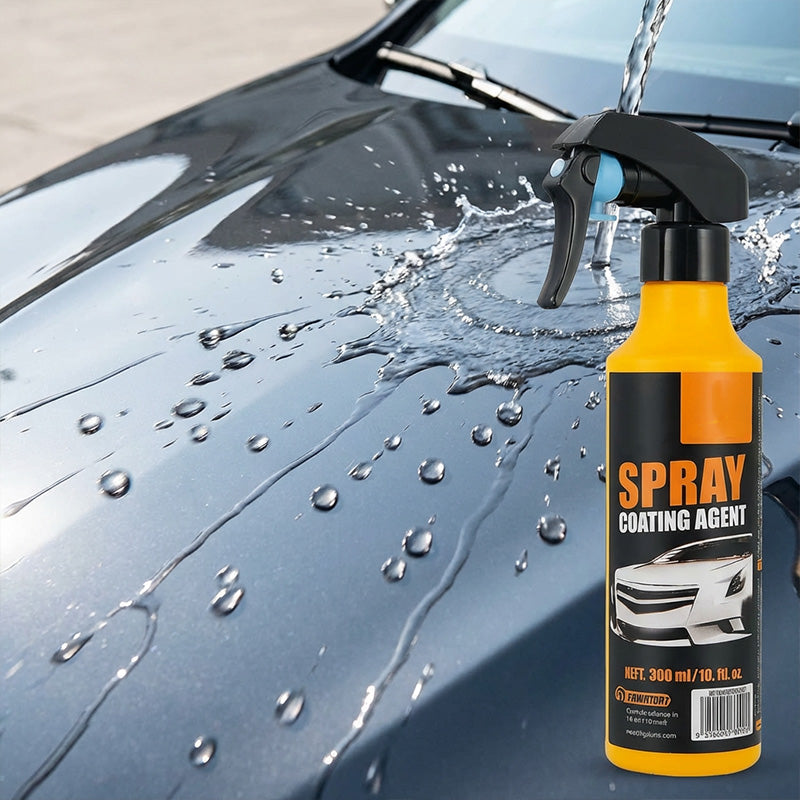 🚗3-in-1 SiO₂ keramische snelcoatingspray – wassen zonder water, streeploze glans en waterafstotende bescherming