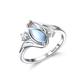 ✨💍Koop 2 Krijg 1 Gratis🔥Geometrische Ovale Maansteen Ring met Zirkonia Accenten – Mystiek, Sprankelend & Tijdloos Elegant🌙✨