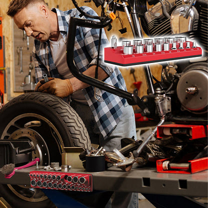 🧰 Magnetische dopsleutelhouder set (kleurgecodeerd): Sterke magnetische bevestiging, ruimtebesparend🎉verhoog uw werkefficiëntie in elke werkplaats aanzienlijk!