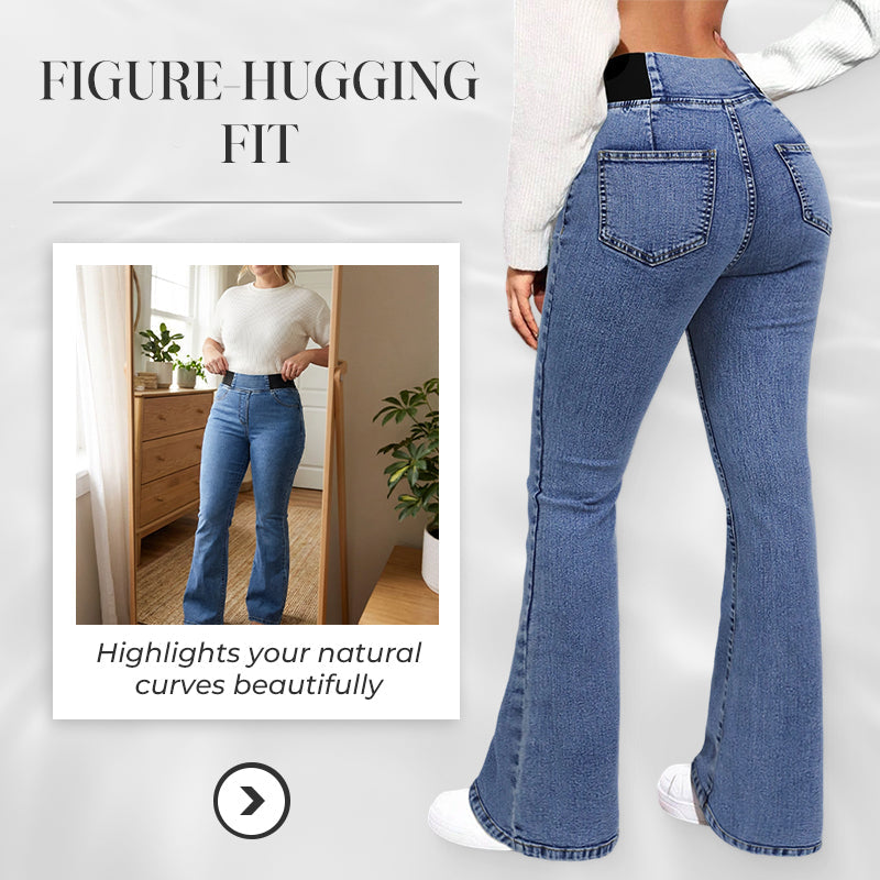 🎁2026 Nieuw binnen 💥👖Dames high-waist stretch flared denim jeans🚀