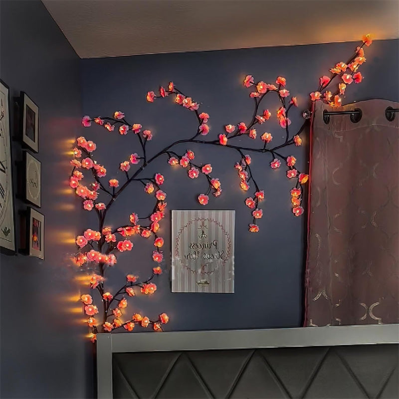 ❄️Zomerfresh 50% Korting!🏡Bloemenrank LED-wandlampen – Flexibele USB-ambianceverlichting met afstandsbediening optie
