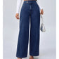 Dames jeans met hoge taille en wijde pijpen