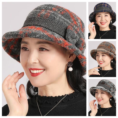 🎉Nieuwjaars Cadeau 50% KORTING!👒Vintage Geruite Clochehoed van Imitatiewol – Elegant & Warm voor Koude Winterdagen!