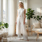 2-Delige Set: Effen Top met Hoge-Lage Split en Broek