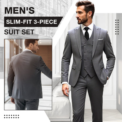 👔Slim-fit 3-delig pak voor heren – Getailleerde pasvorm, hoogwaardige stof en perfect voor formele gelegenheden🤵