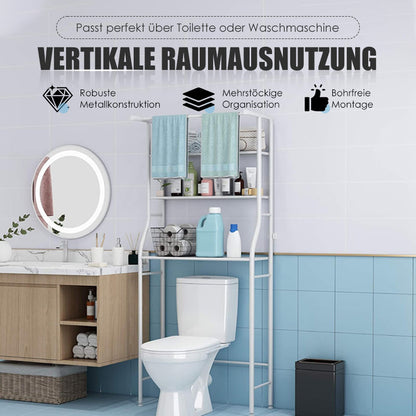 3-laags opbergrek voor boven het toilet