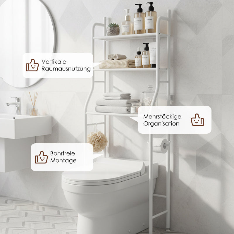 3-laags opbergrek voor boven het toilet