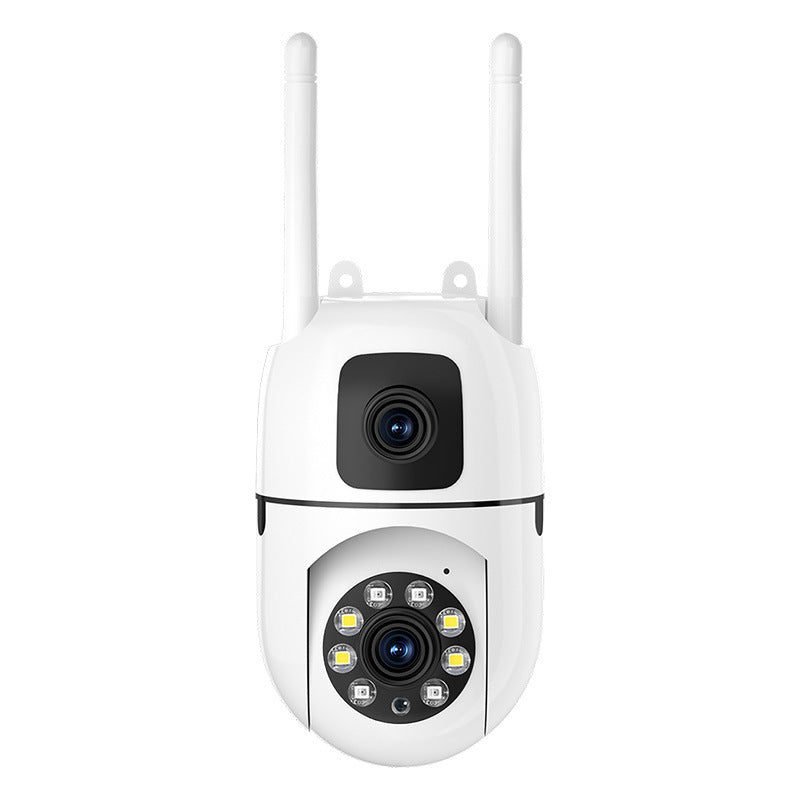 🔍🔍360° pan-tilt 4K-beveiligingscamera met dubbele lens