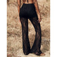 👖Elegante flared kanten broek met hoge taille – Geïntegreerde shortvoering & boho chic voor de zomer en festivals🌸