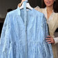 Vintage geborduurde jurk met lantaarnmouwen