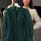 Vintage geborduurde jurk met lantaarnmouwen