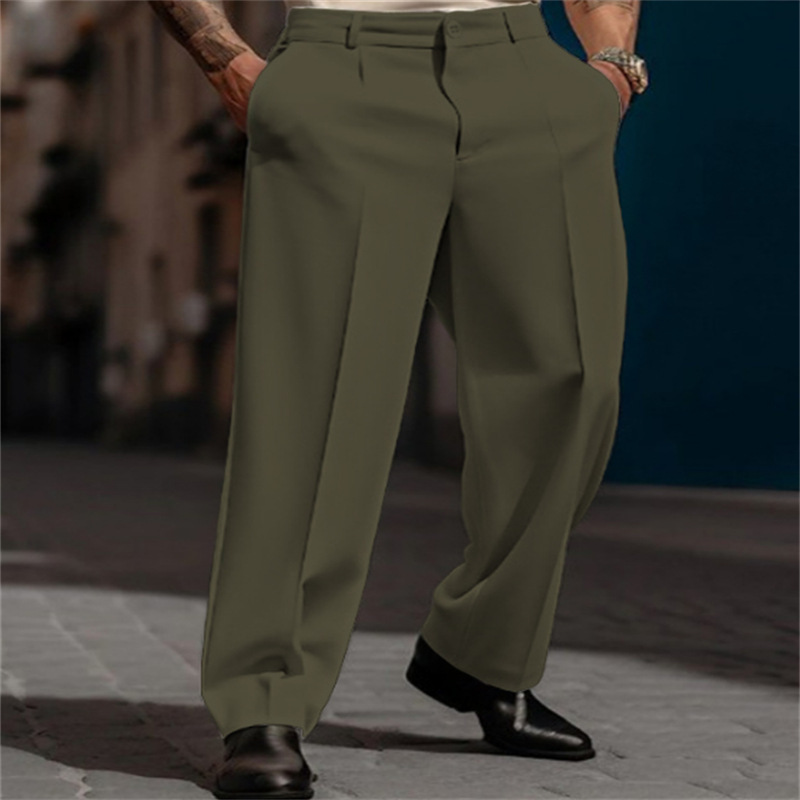 👖 Heren Casual Geplooide Wijde Broek – Comfortabel, Stijlvol & Tijdloos! Klassieke plooi, moderne pasvorm – perfect voor elke gelegenheid. ✨💼