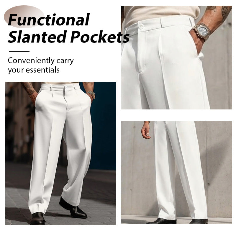 👖 Heren Casual Geplooide Wijde Broek – Comfortabel, Stijlvol & Tijdloos! Klassieke plooi, moderne pasvorm – perfect voor elke gelegenheid. ✨💼