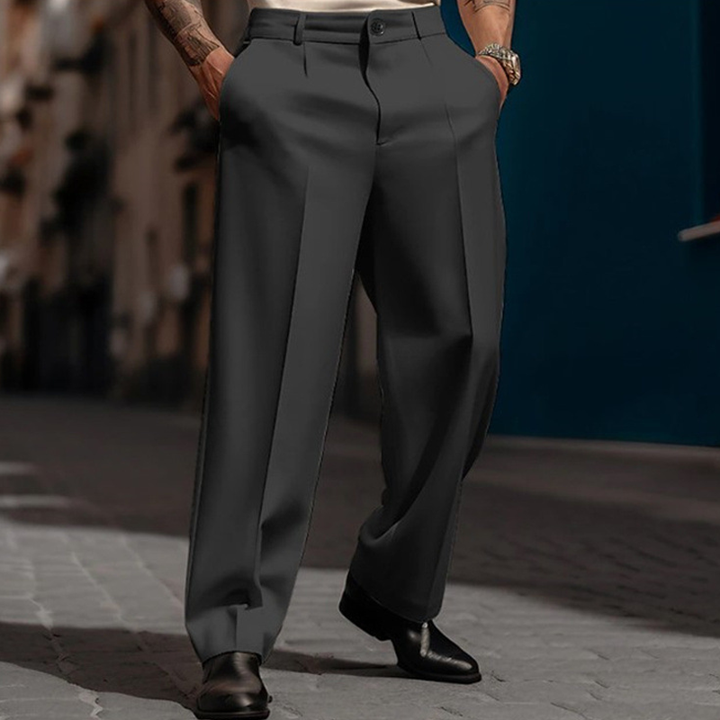 👖 Heren Casual Geplooide Wijde Broek – Comfortabel, Stijlvol & Tijdloos! Klassieke plooi, moderne pasvorm – perfect voor elke gelegenheid. ✨💼