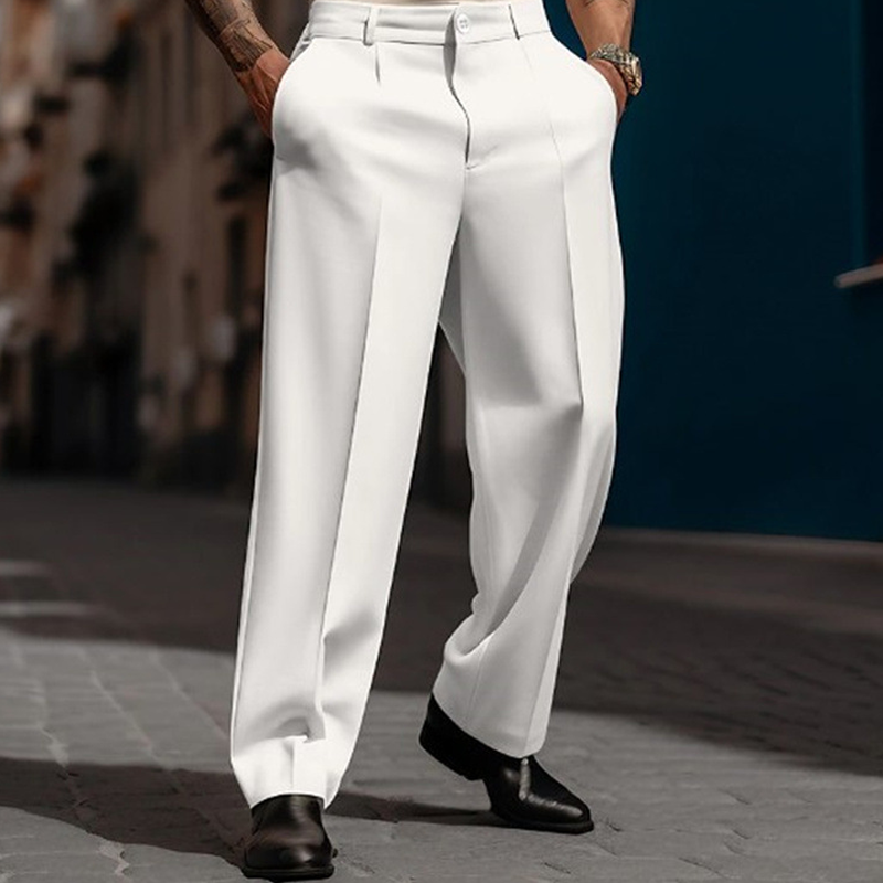 👖 Heren Casual Geplooide Wijde Broek – Comfortabel, Stijlvol & Tijdloos! Klassieke plooi, moderne pasvorm – perfect voor elke gelegenheid. ✨💼