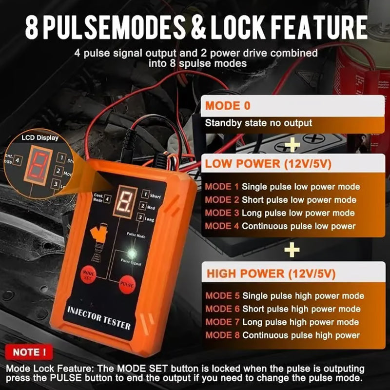 🚗 Professionele 4-Modus Brandstofinjector Tester & Reiniger – Herstel Motorprestaties