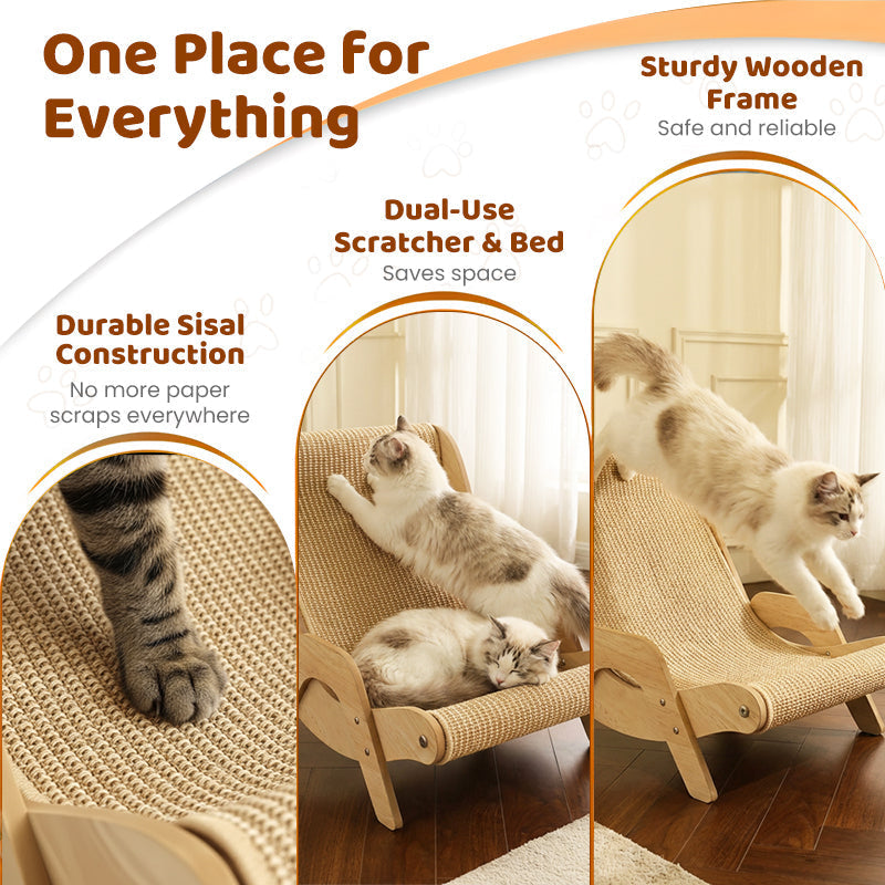 🐱 NU 50% KORTING! ⏰ 2-in-1 Sisal Krab- en Ligstoel voor Katten – Krabben & Loungen, Duurzaam Sisal & Ruimtebesparend 🛏️