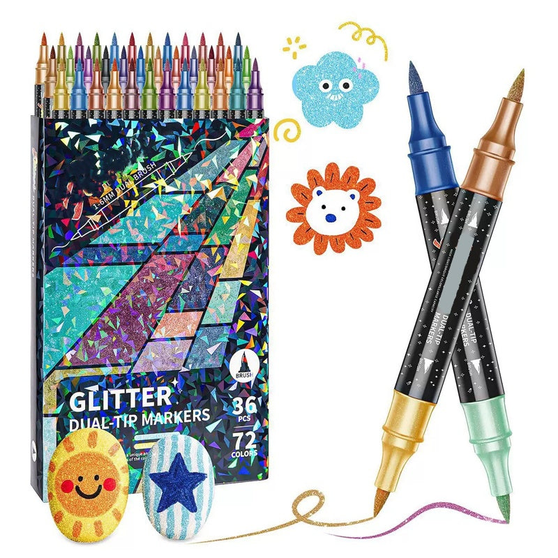 ✨ Nieuw voor 2026 | 24 glittermarkers met dubbele punt | Laat je creaties stralen 🎨【-50%】