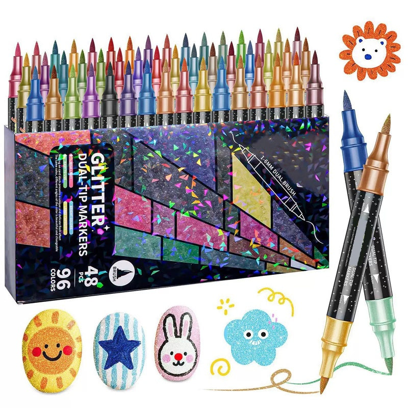 ✨ Nieuw voor 2026 | 24 glittermarkers met dubbele punt | Laat je creaties stralen 🎨【-50%】