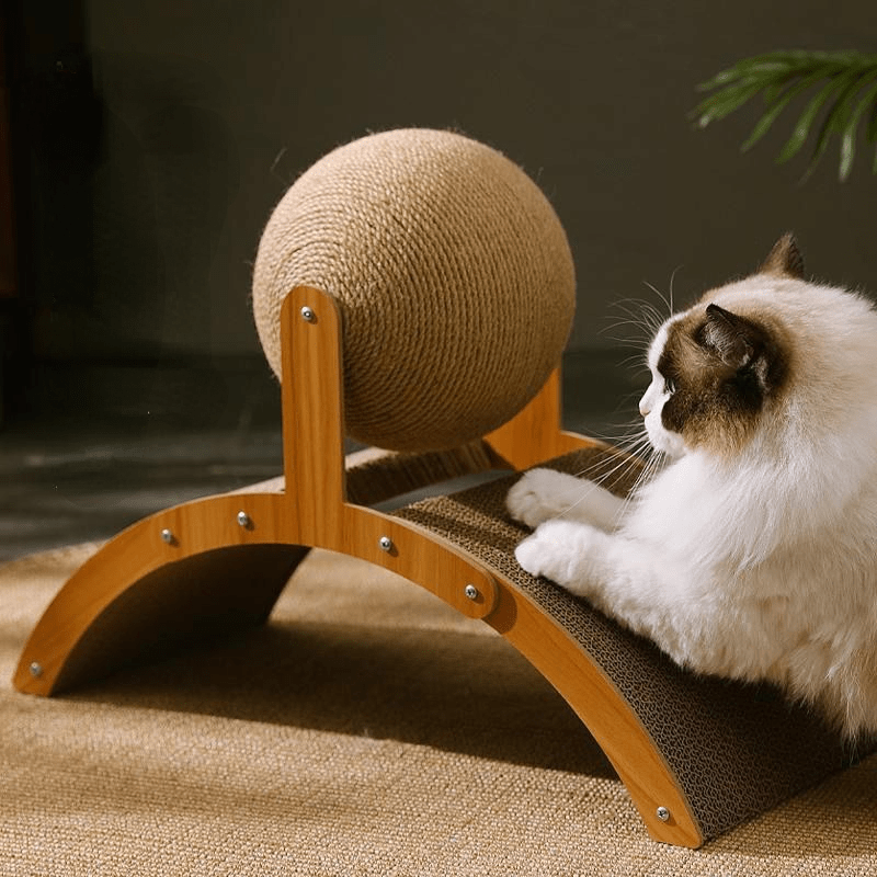 🐱 🧶 Natuurlijke sisal-krabbal met kartonnen onderlaag – Bevredigt de krabdrang, beschermt meubels & geschikt voor elke kat 🎉