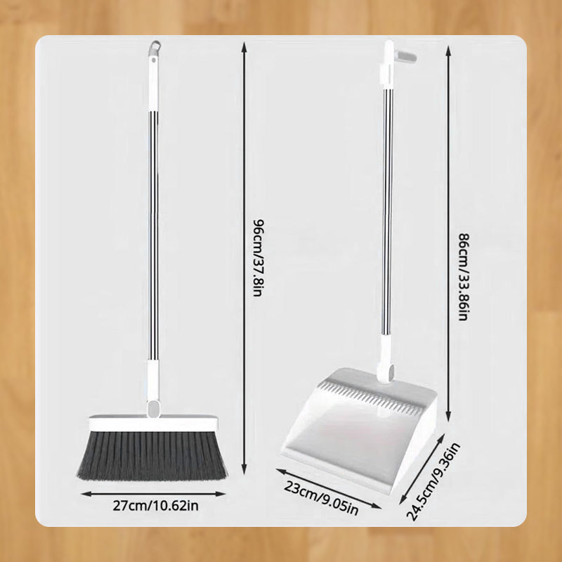 🧹Staande Bezem & Stofblik Set – 180° Draaibaar & Zelfreinigend – Moeiteloos Schoonmaken zonder Gedoe!