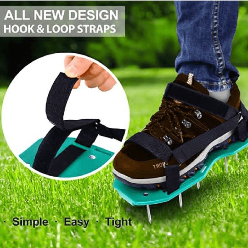 🎁2026 Nieuw binnen 50% KORTING💥Gazonbeluchter schoenen Tuin grasbeluchter sandalen met 26 spikes en verstelbare bandjes Gazonverticuteermachine voor het effectief beluchten van gazonbodem