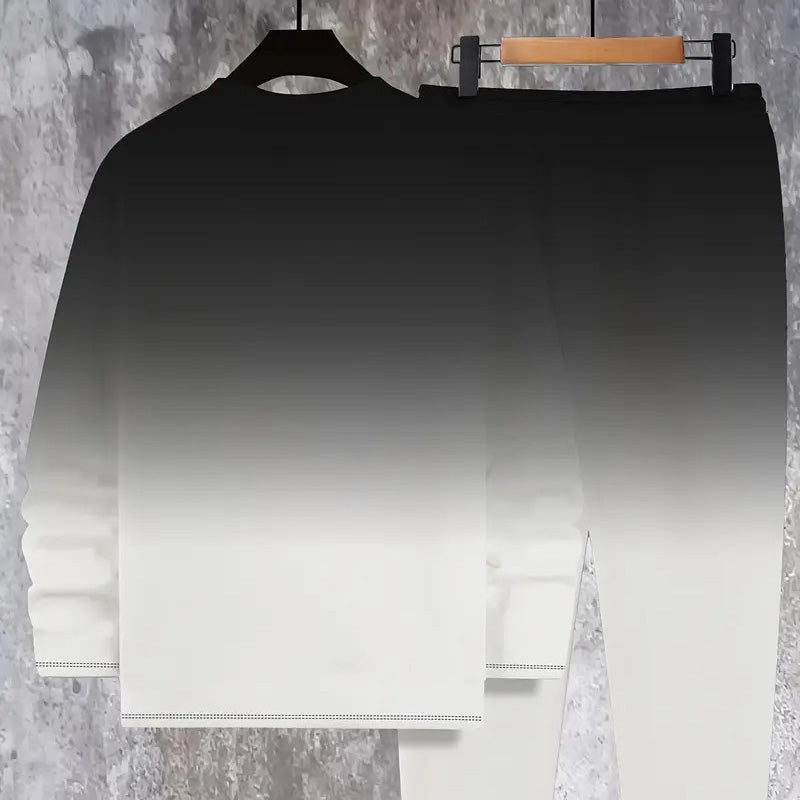 👕 Heren Trainingspak Set met Ronde Hals & Kleurverloop – Stijlvol & Comfortabel!