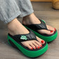 Zachte platform slippers met kleurblokken voor dames