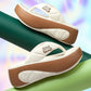 Zachte platform slippers met kleurblokken voor dames