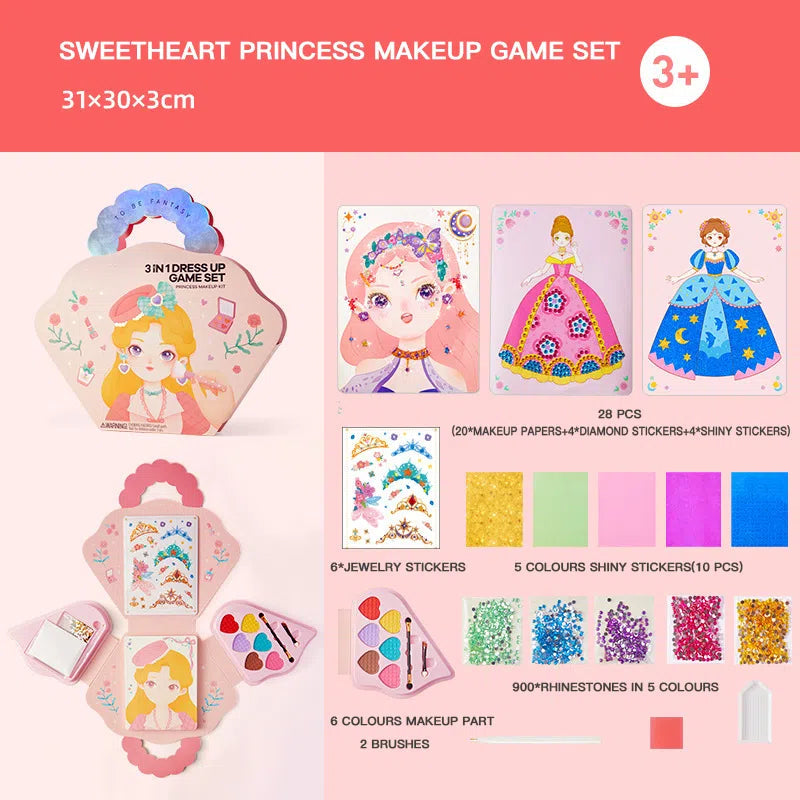 Fantastisch 3-in-1 prinses aankleed- en make-up speelset