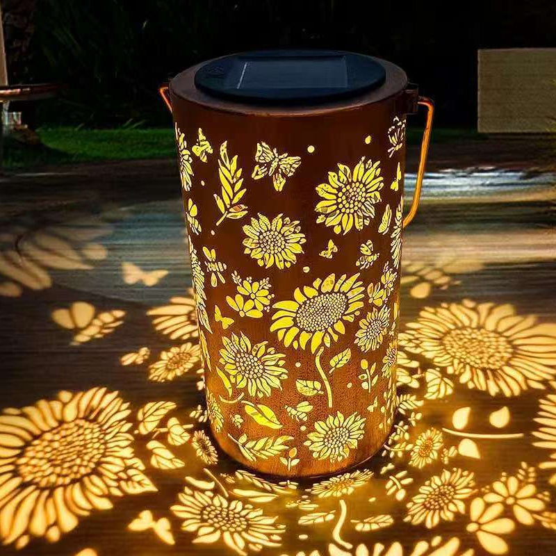 🌙 Solar Hanglantaarn met Schaduwpatroon – Magische Tuinverlichting