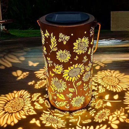🌙 Solar Hanglantaarn met Schaduwpatroon – Magische Tuinverlichting