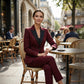 Modern Formal Suit Set with Straight-Leg Pants