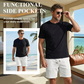 Casual wafelgebreide herenshort met trekkoord