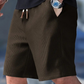 Casual wafelgebreide herenshort met trekkoord