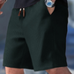 Casual wafelgebreide herenshort met trekkoord