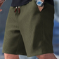 Casual wafelgebreide herenshort met trekkoord