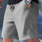 Casual wafelgebreide herenshort met trekkoord