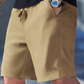 Casual wafelgebreide herenshort met trekkoord