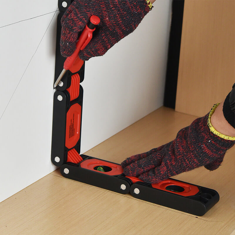 🛠️Opvouwbare 5-in-1 Waterpas-Liniaal – Magnetisch, Precies & Draagbaar, Voor Hoeken, Trappen & Complexe Metingen