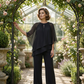 🔥Zolang de voorraad strekt 50% korting!🎉Elegante tweedelige set: blouse met asymmetrische zoom en wijde broek