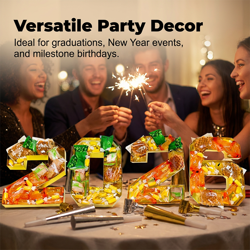 Large Fillable Number Decor Box for Parties