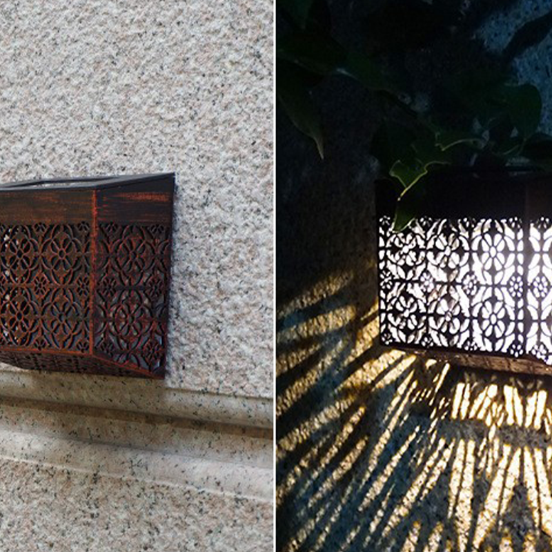 Solar LED Wandlamp met Opengewerkt Design voor Tuin & Pad