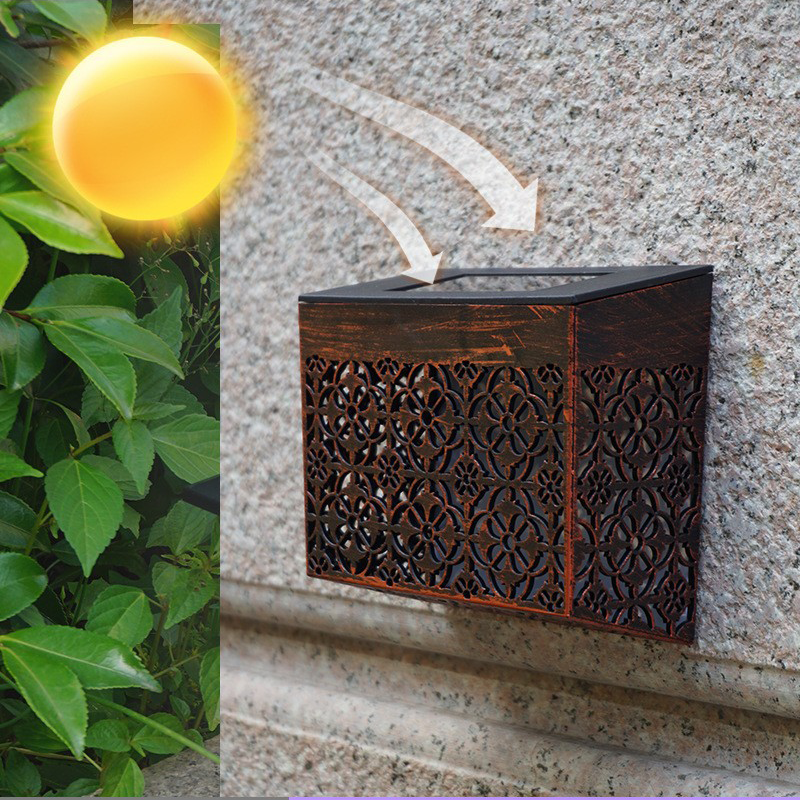 Solar LED Wandlamp met Opengewerkt Design voor Tuin & Pad