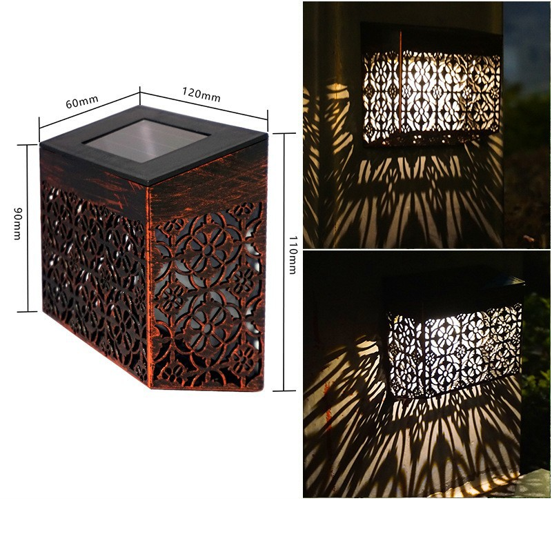 Solar LED Wandlamp met Opengewerkt Design voor Tuin & Pad